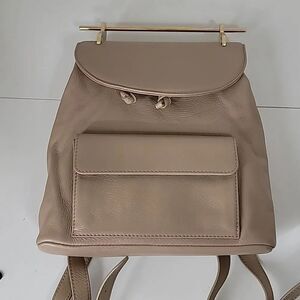 M2MAlletier Tan Calfskin Leather Backpack
